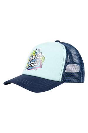 Santa Cruz Youth Johnson Beast Dot Trucker Cap Aqua