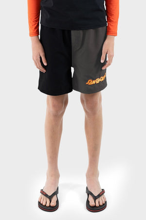 Santa Cruz Youth Craft Strip Boardshort Black-Washed Black