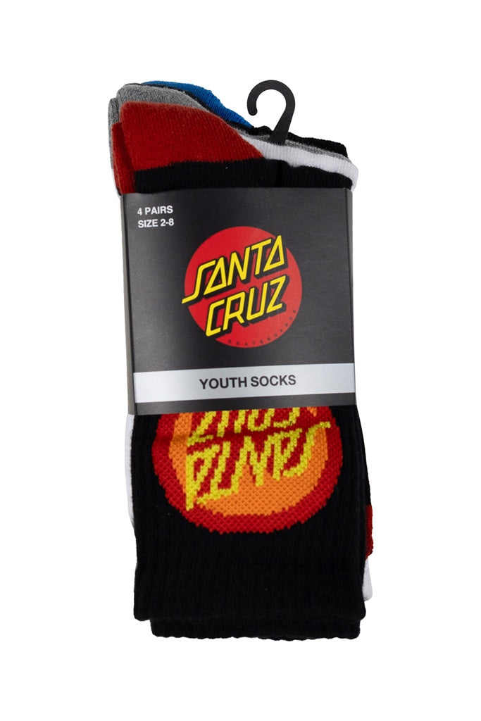 Santa Cruz Youth Bold Shadow Dot Crew Sock Black-White-Gmarle