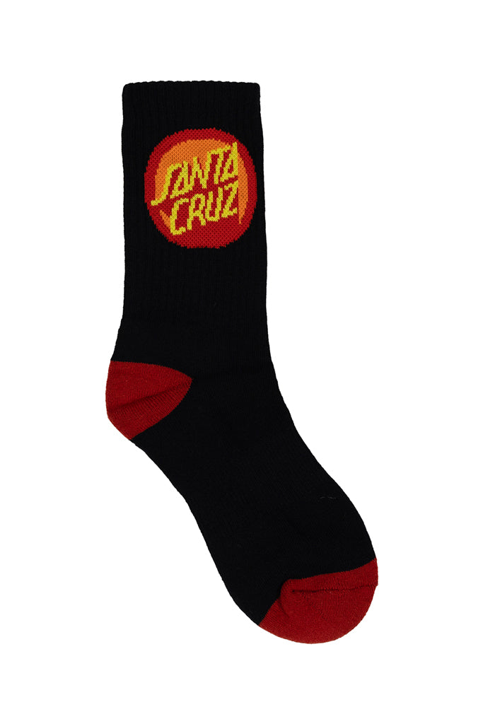 Santa Cruz Youth Bold Shadow Dot Crew Sock Black-White-Gmarle