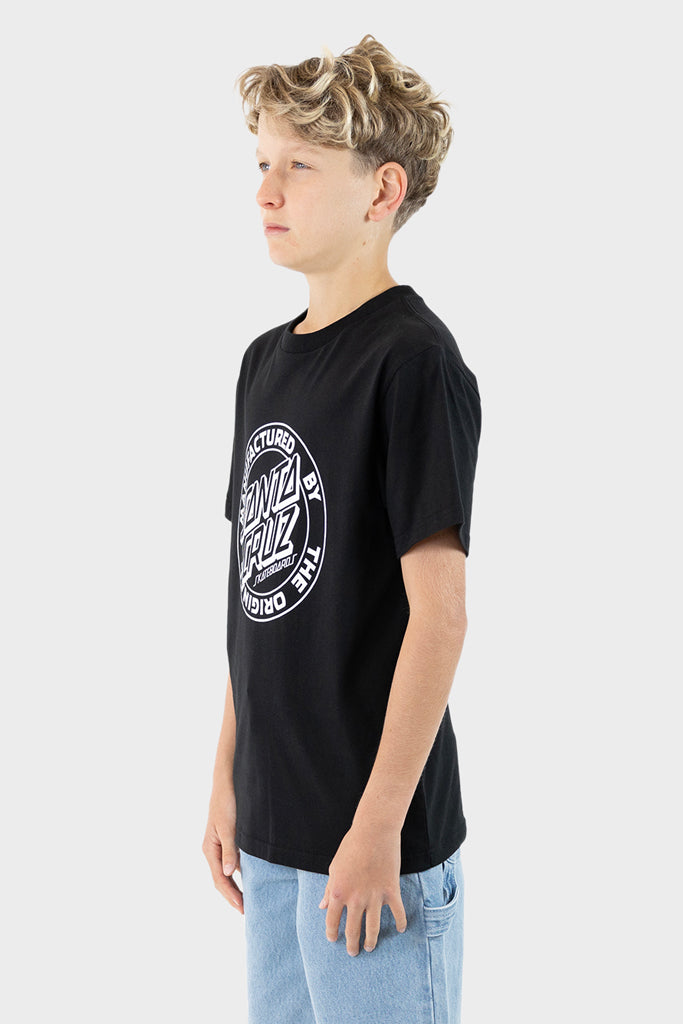 Santa Cruz Youth Mfg Dot Front Short Sleeve Tee Black