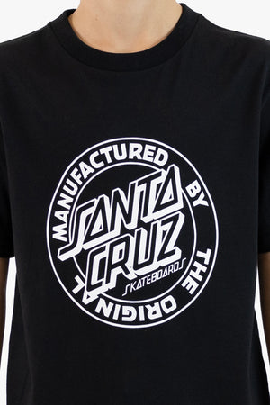 Santa Cruz Youth Mfg Dot Front Short Sleeve Tee Black