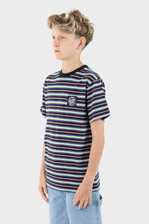 Santa Cruz Youth Mfg Dot Patch Chest Tee Multi Stripe