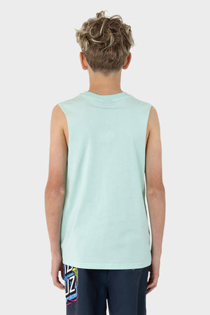 Santa Cruz Youth Johnson Beast Dot Stack Muscle Tee Aqua