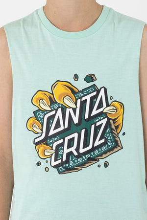 Santa Cruz Youth Johnson Beast Dot Stack Muscle Tee Aqua