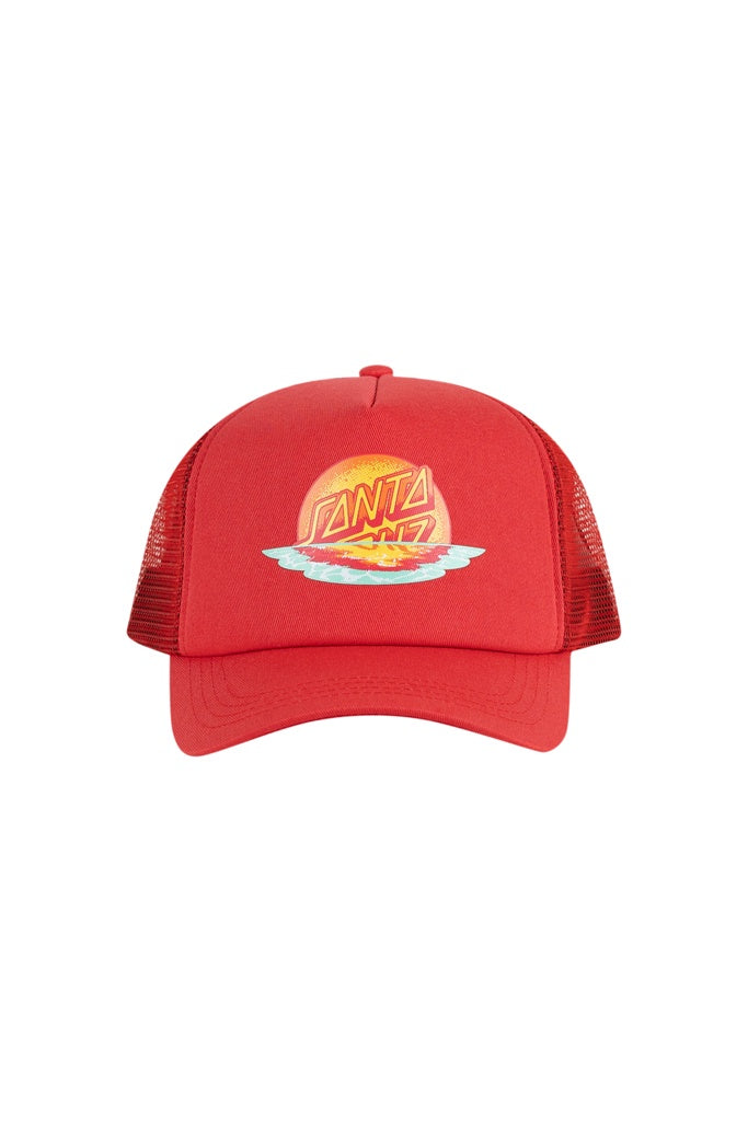 Santa Cruz Youth Sunrise Dot Trucker Cap Rose