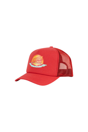 Santa Cruz Youth Sunrise Dot Trucker Cap Rose