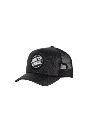 Santa Cruz Youth Glint Dot Trucker Cap Black