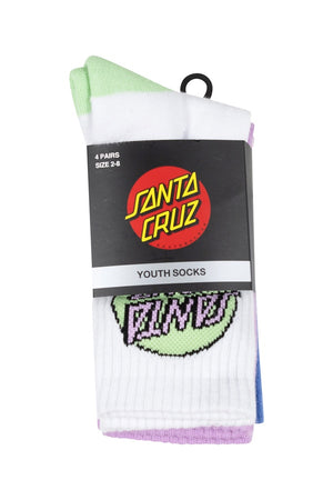 Santa Cruz Youth Other Dot Crew Sock White-Purple-Pnk-Blue