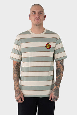 Santa Cruz Classic Dot Patch Tee Light Khaki Stripe