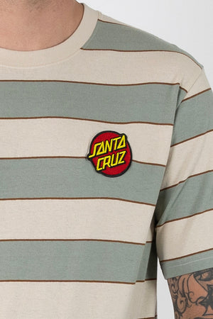 Santa Cruz Classic Dot Patch Tee Light Khaki Stripe