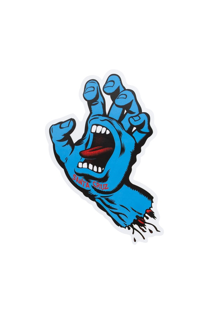 Santa Cruz Youth Screaming Hand Large Sticker Blue