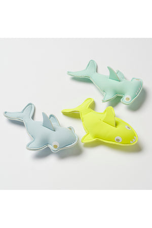 SunnyLife Salty The Shark Dive Buddies Aqua Neon Yellow Set of 3