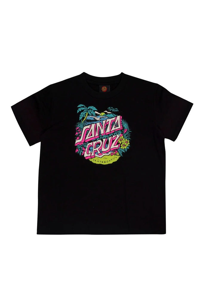 Santa Cruz Youth Aloha Dot Front Tee Black