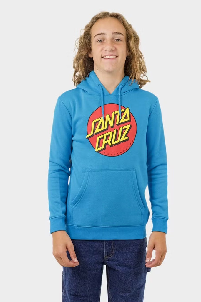 Santa Cruz Youth Classic Dot Puff Print Hoodie Turquoise