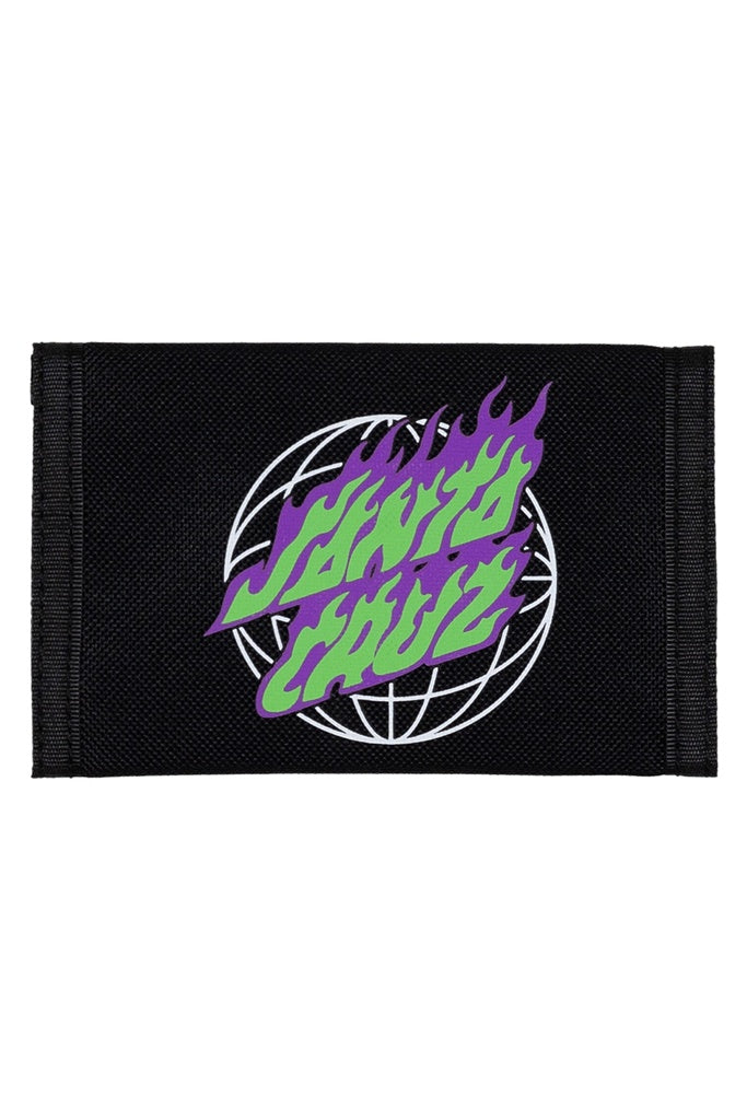 Santa Cruz Youth Global Flame Dot Velcro Wallet Black