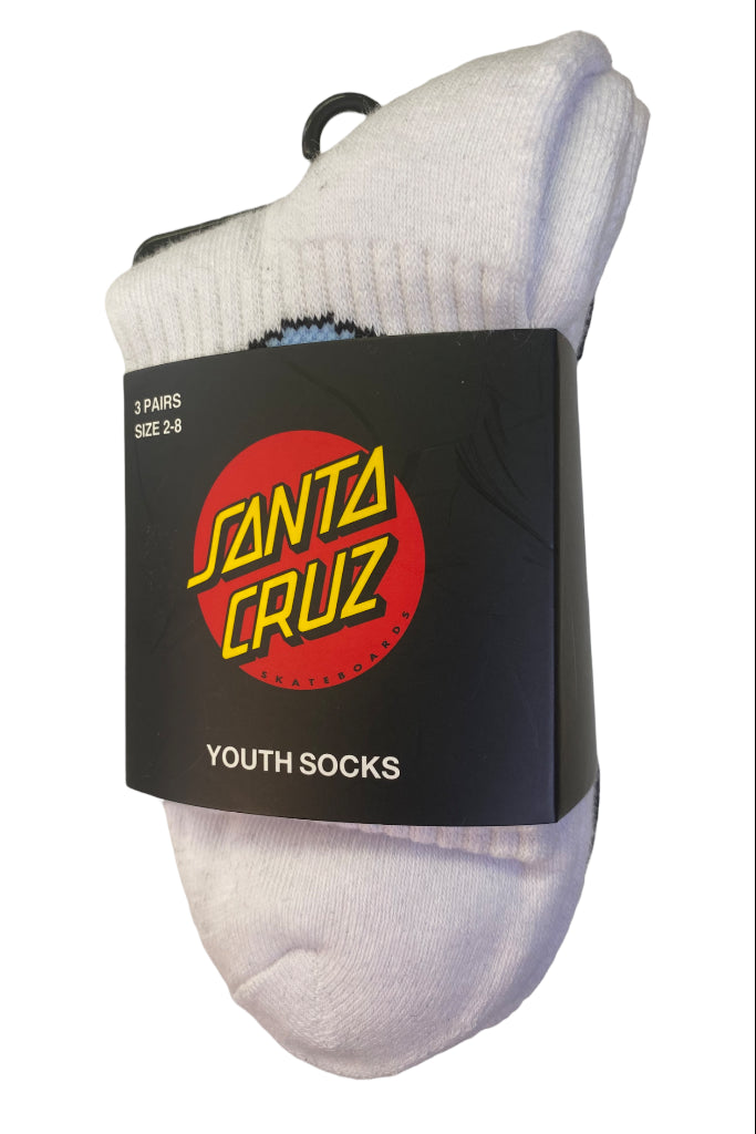 Santa Cruz Youth Other Dot 3 Pack Quarter Crew Sock Multi