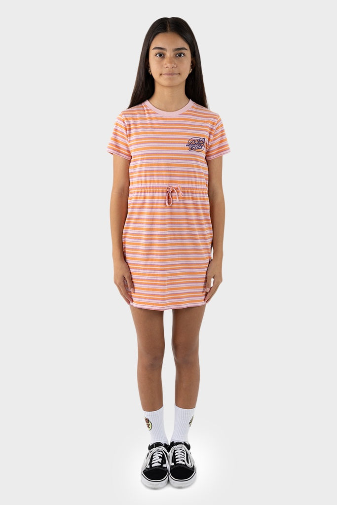 Santa Cruz Youth Oval Dot Mono Dress Orange Stripe