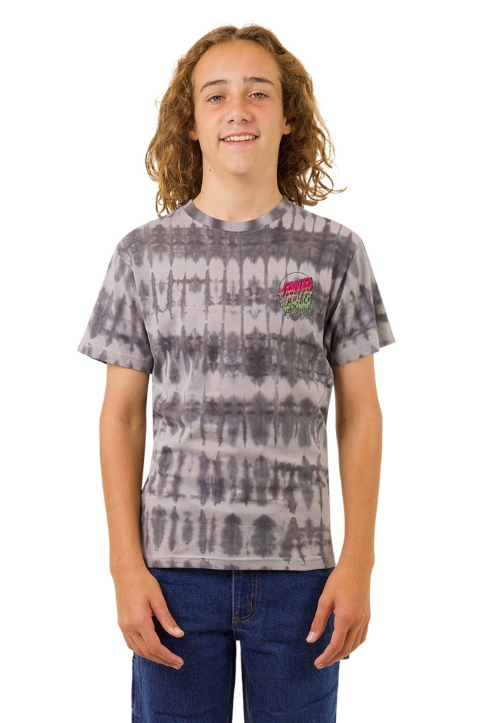 Santa Cruz Youth Rad Dot Hollow Tee Black Tie Dye