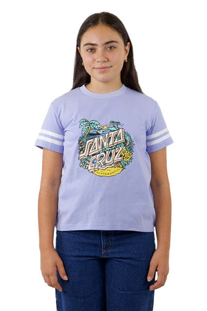 Santa Cruz Youth Aloha Dot Front Tee Iris