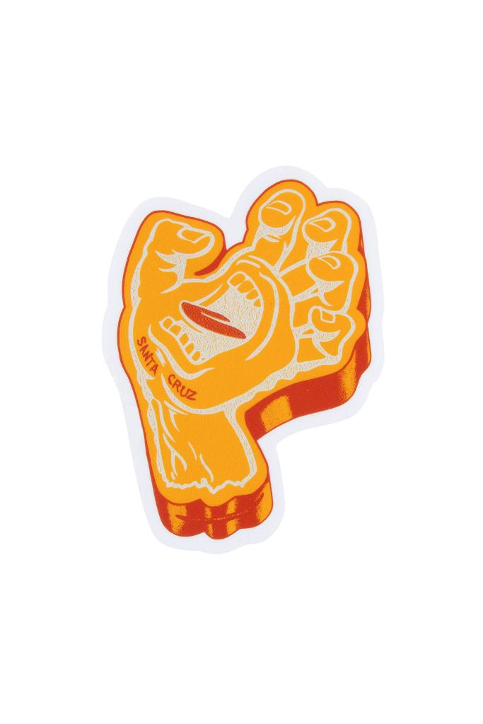 Santa Cruz Youth Screaming Foam Hand Sticker Yellow