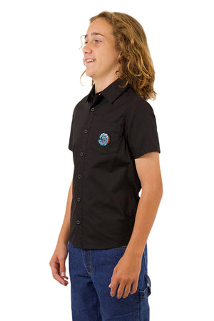 Santa Cruz Youth Screaming Wave Patch S/S  Shirt Black