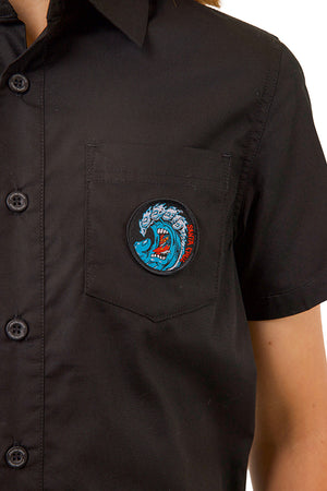 Santa Cruz Youth Screaming Wave Patch S/S  Shirt Black