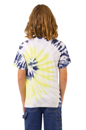 Santa Cruz Youth Vivid Dot Mono Front Tee Navy Tie Dye