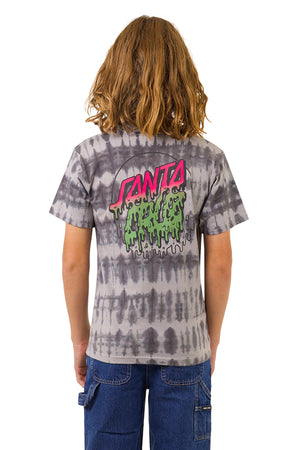 Santa Cruz Youth Rad Dot Hollow Tee Black Tie Dye