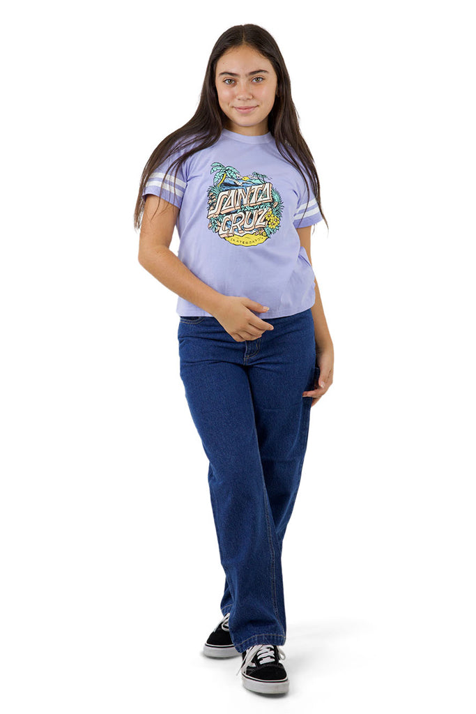 Santa Cruz Youth Aloha Dot Front Tee Iris