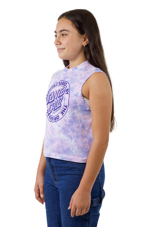 Santa Cruz Youth Mfg Dot Mono Front Muscle Pale Pink Tie Dye