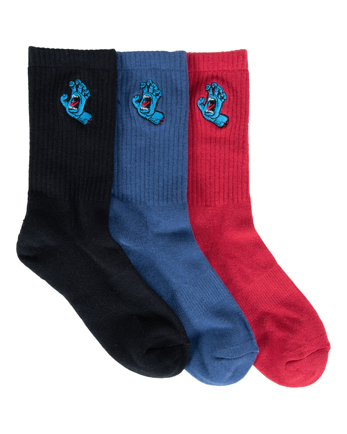 Santa Cruz Screaming Hand Sock Black-Blue-Red