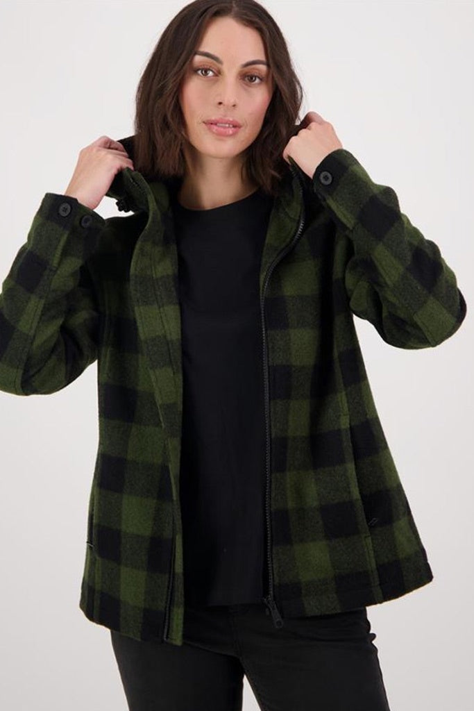 Swanndri Seattle V2 Wool Hoodie Olive/Black Check