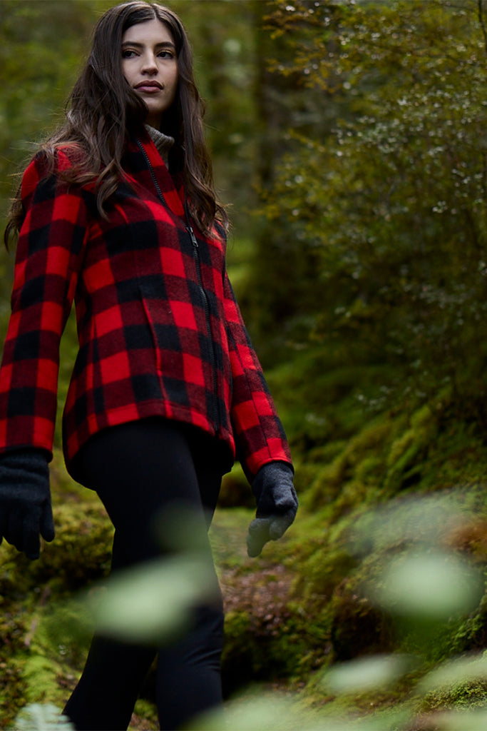 Swanndri Seattle Hoodie Red/Black Check