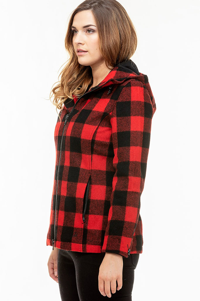 Swanndri Seattle Hoodie Red/Black Check