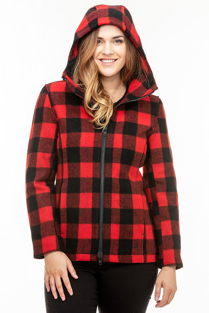 Swanndri Seattle Hoodie Red/Black Check