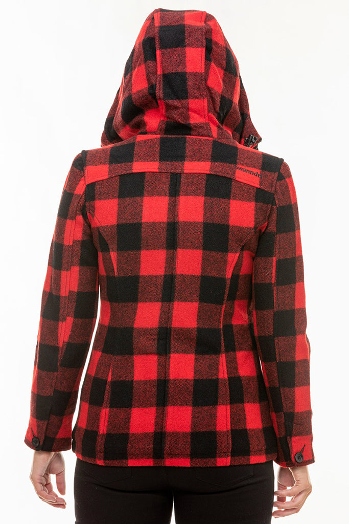 Swanndri Seattle Hoodie Red/Black Check