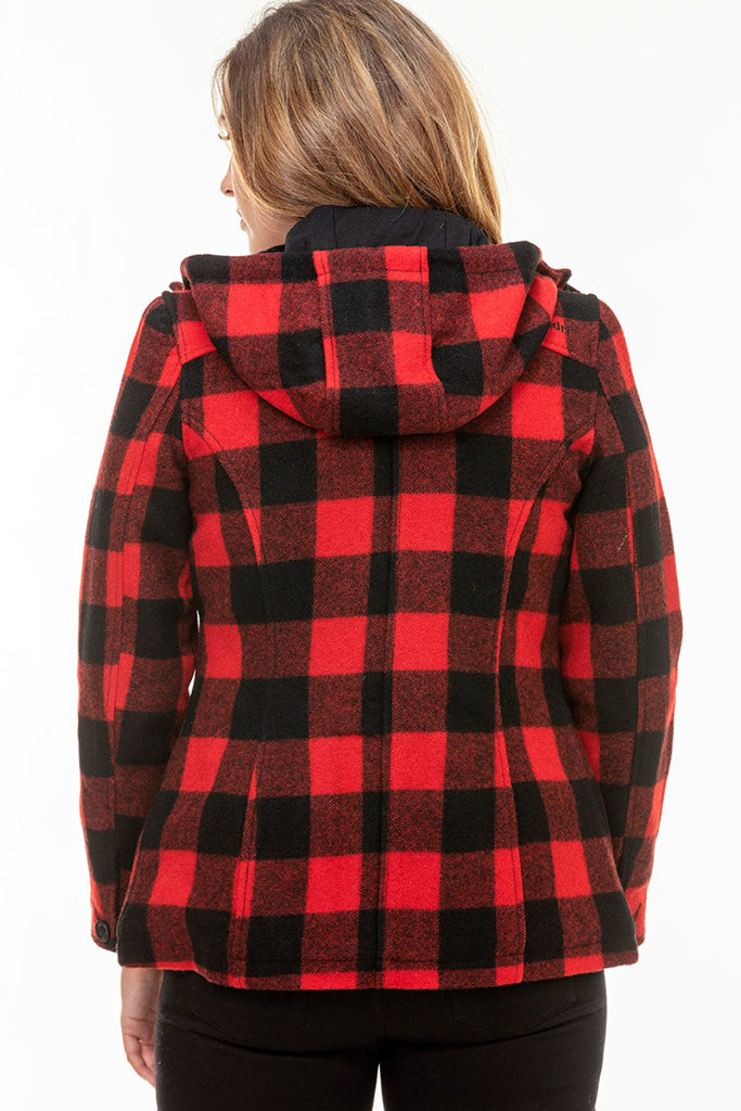 Swanndri Seattle Hoodie Red/Black Check