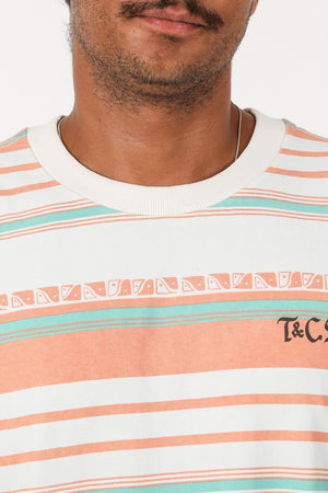 T&C Kohala Stripe Tee Bone