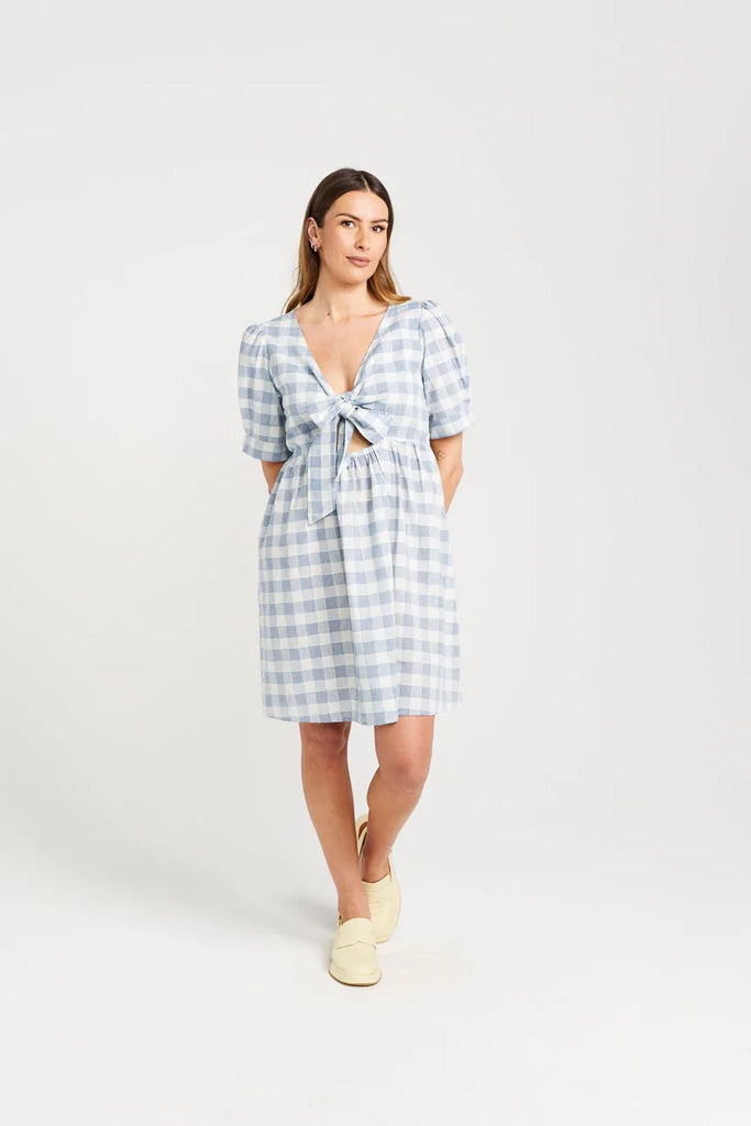 Thing Thing Dazzle Dress - Marine Check