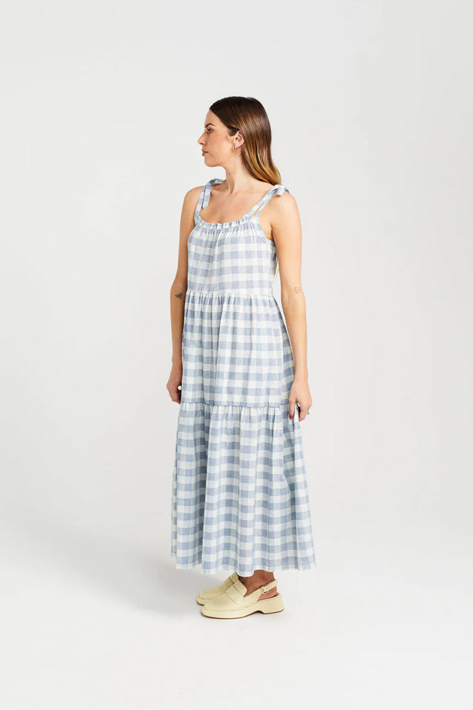 Thing Thing Tie Up Ziggy Dress - Marine Check