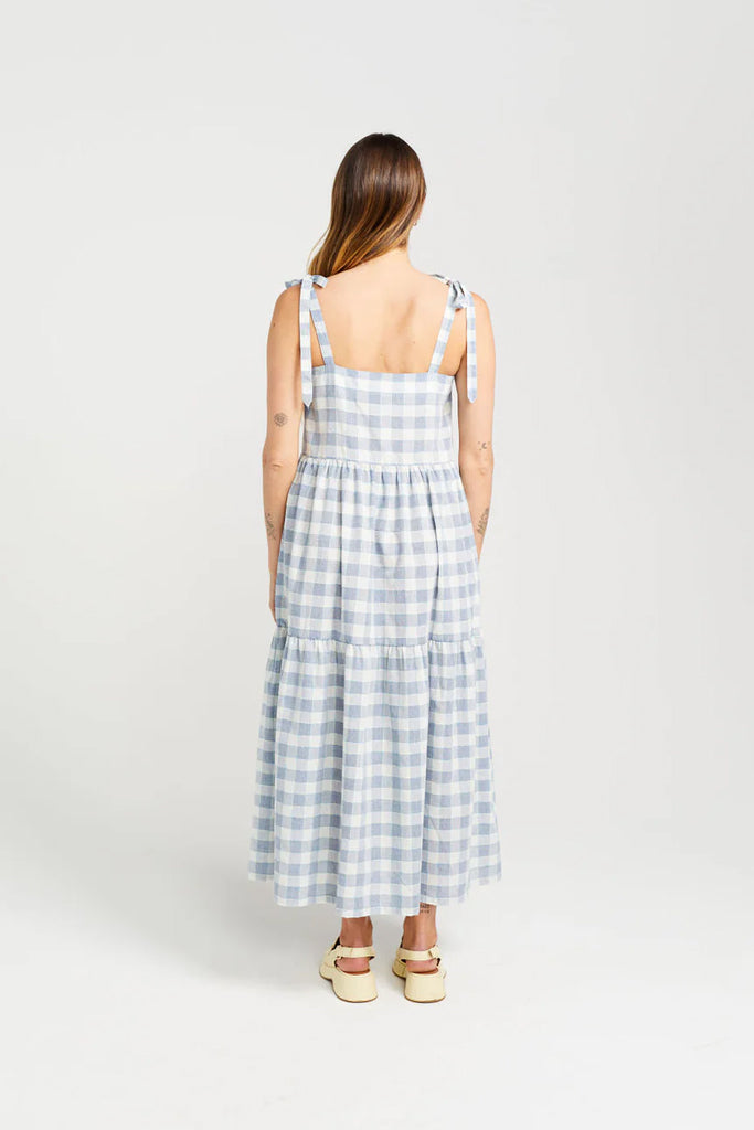 Thing Thing Tie Up Ziggy Dress - Marine Check