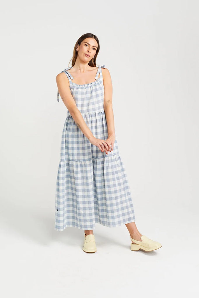 Thing Thing Tie Up Ziggy Dress - Marine Check