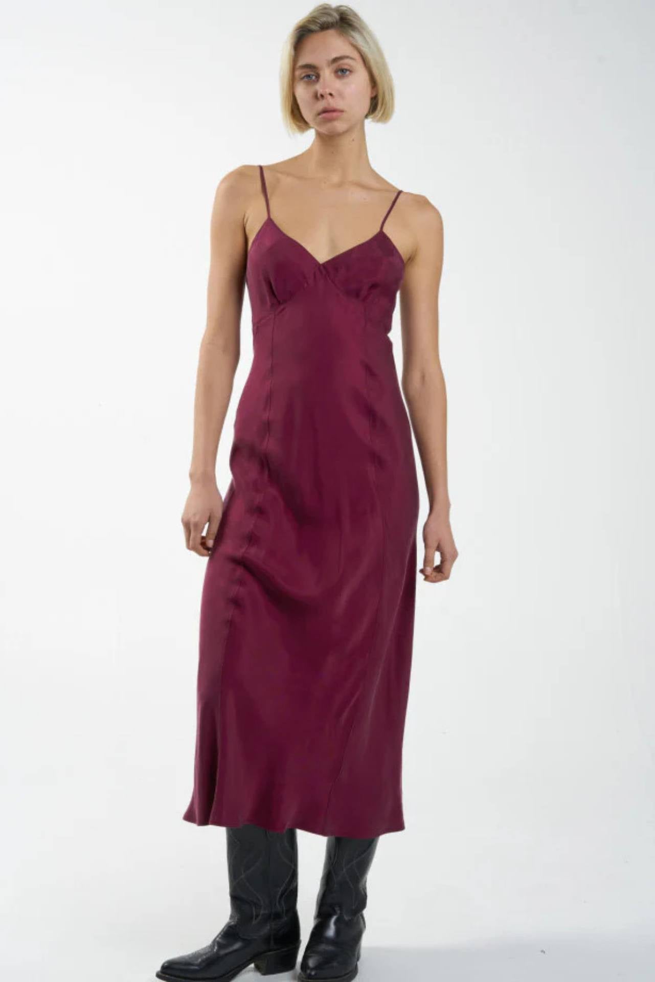 Thrills Chelsea Full Length Slip Dress Wine