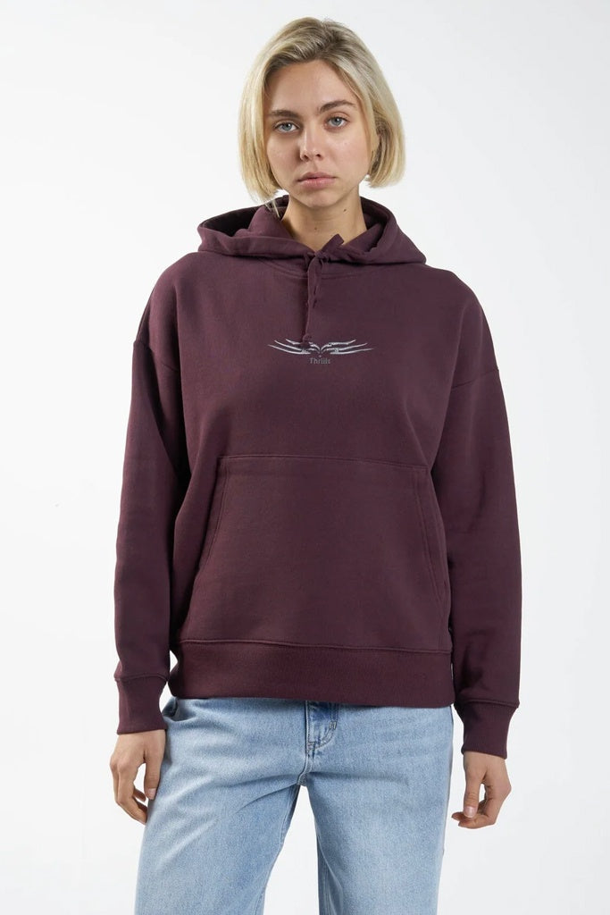 Thrills Easy Going Fleece Hood Wine