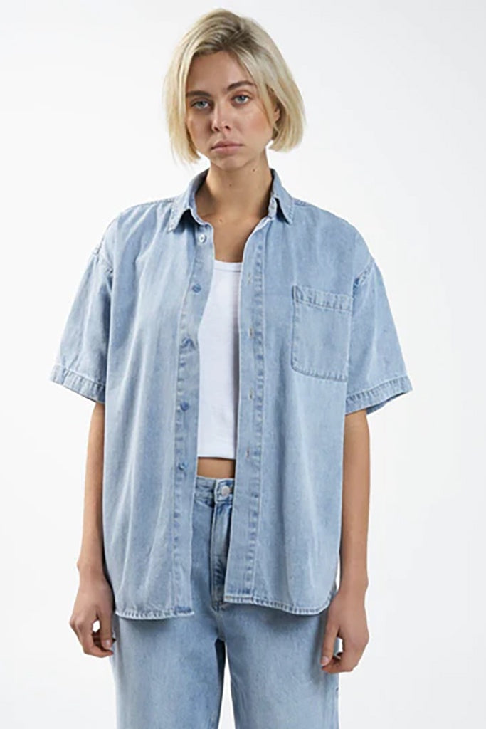 Thrills Eliza Denim Shirt Endless Blue