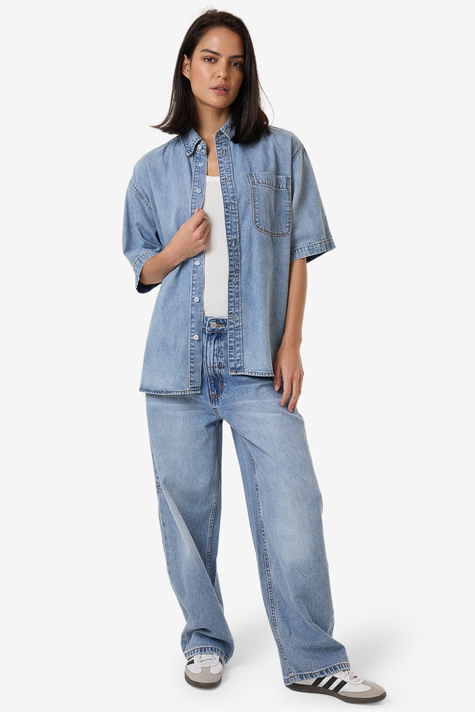 Thrills Darian Denim Shirt Tempest Blue