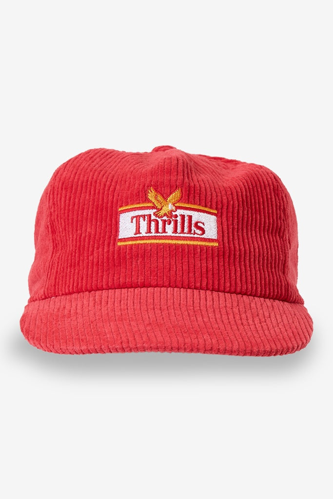 Thrills Never Stop 5 Panel Cap Racing Red