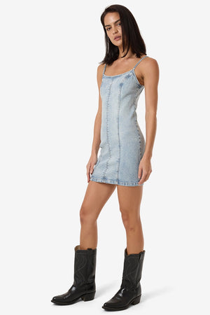 Thrills Rory Mini Denim Dress Tainted Blue