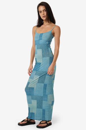 Thrills Shades Of Indigo Mesh Dress Blue